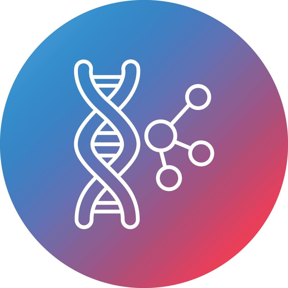 Genetics Line Gradient Circle Background Icon vector