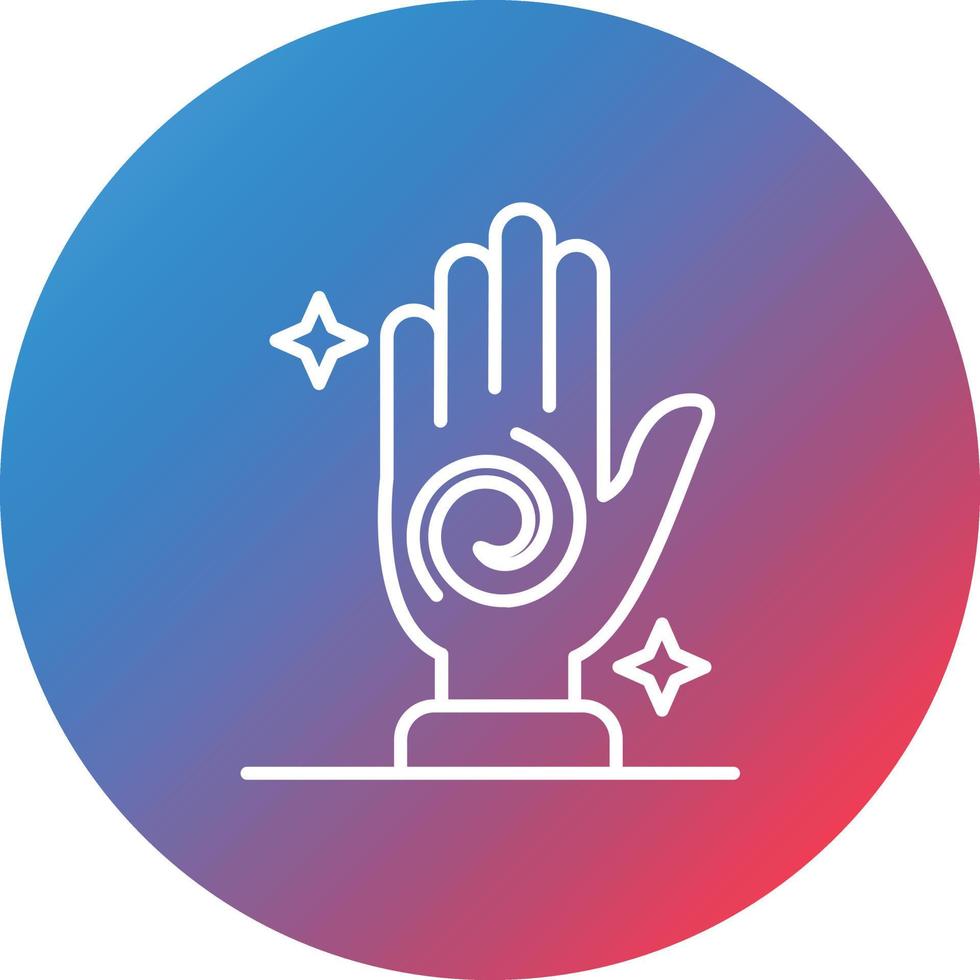 Reiki Line Gradient Circle Background Icon vector