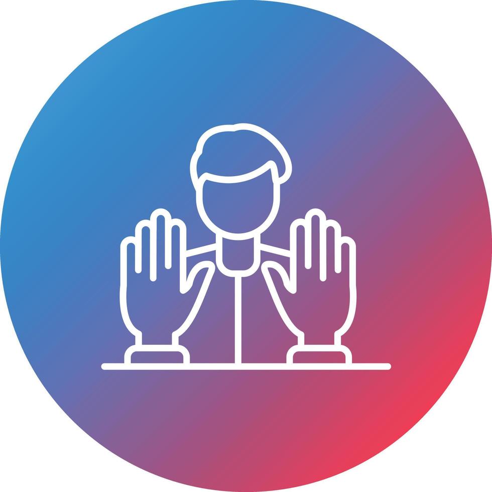 Touch Therapy Line Gradient Circle Background Icon vector
