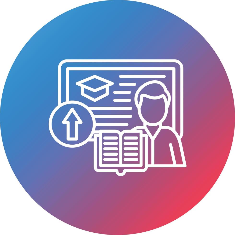 Advanced Coursework Line Gradient Circle Background Icon vector