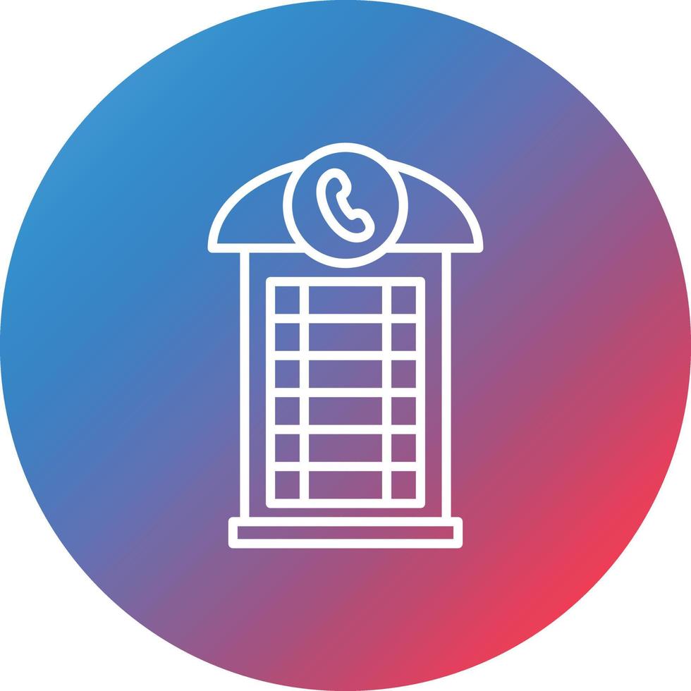 Phone Booth Line Gradient Circle Background Icon vector