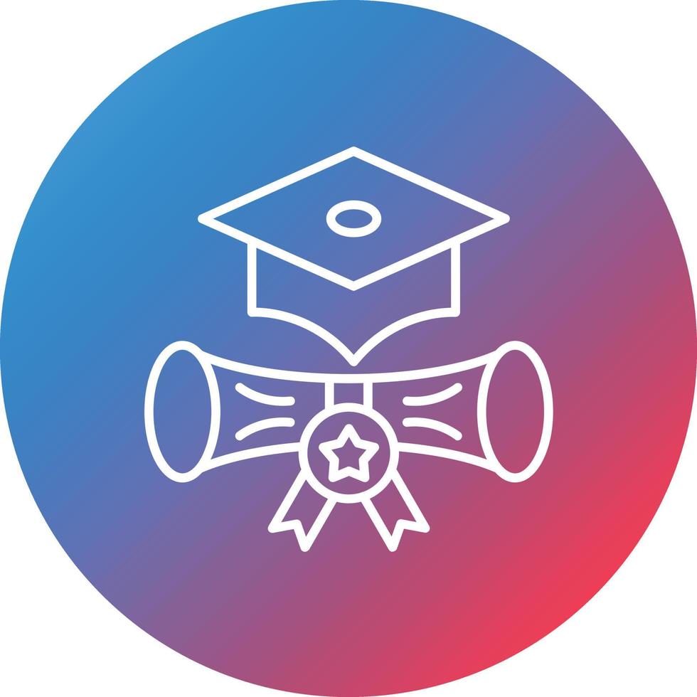 Bachelor Degree Line Gradient Circle Background Icon 16827919 Vector