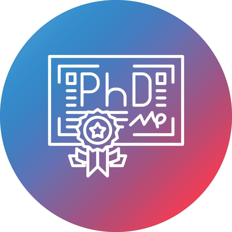 Phd Line Gradient Circle Background Icon vector