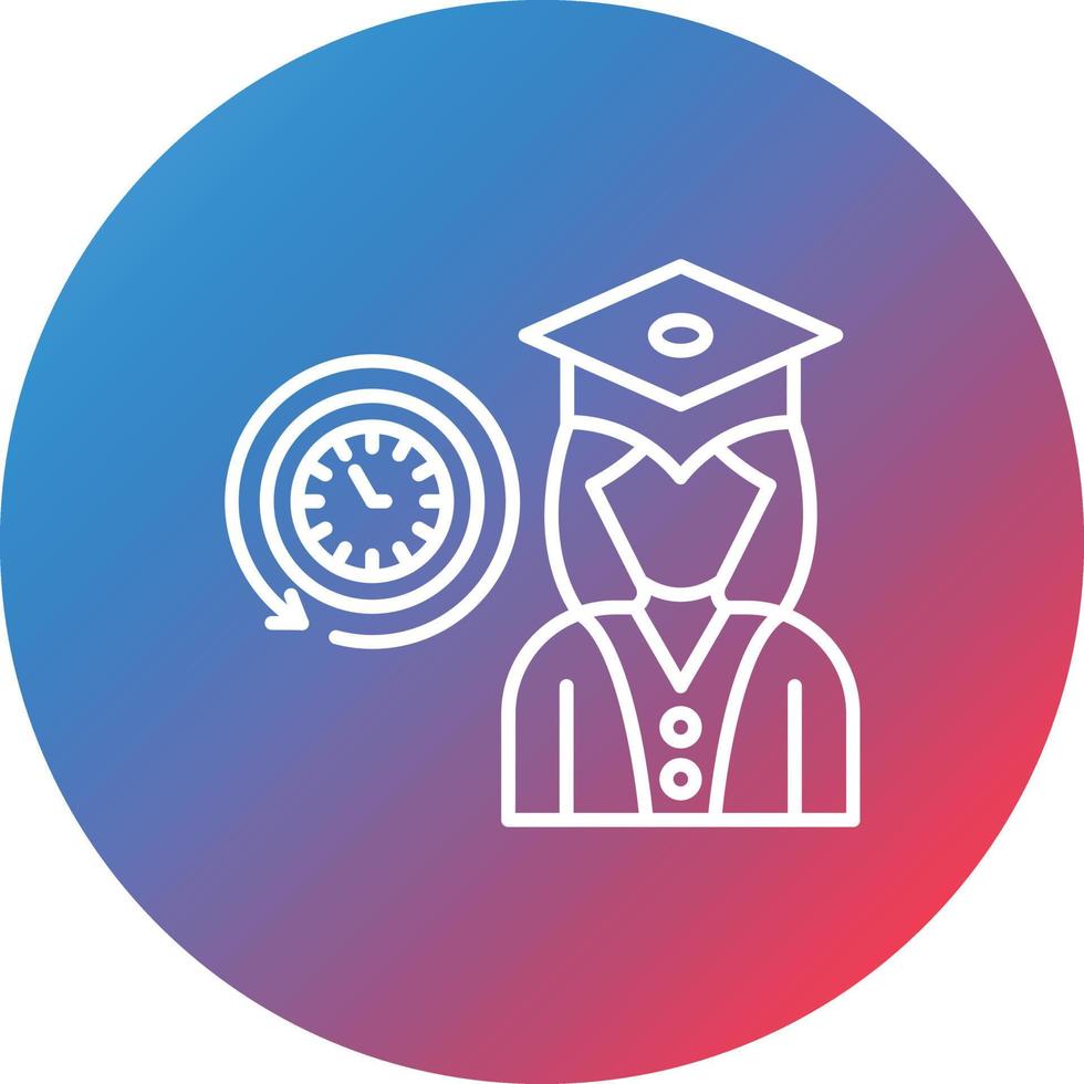 Full Time Student Line Gradient Circle Background Icon vector