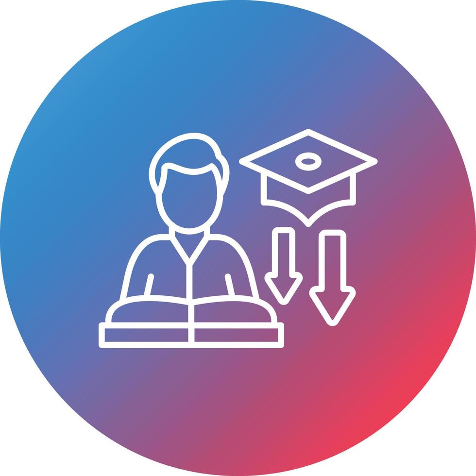 Undergraduate Line Gradient Circle Background Icon vector