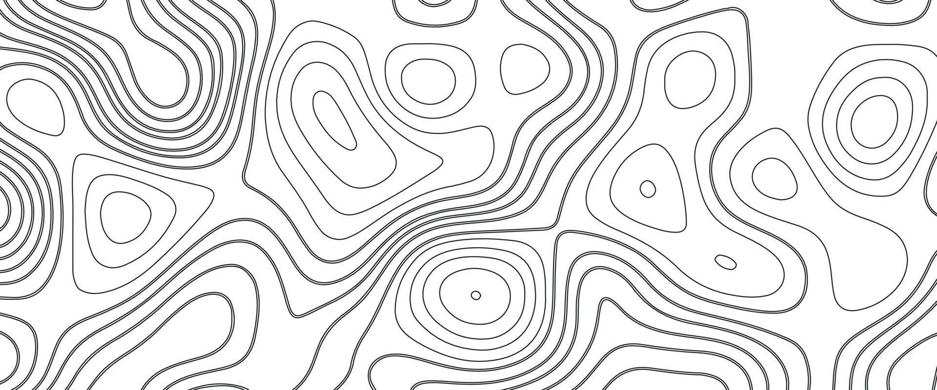 fondo abstracto de relieves curvos de papel de onda blanca, fondo de mapa de contornos topográficos abstractos. relieve montañoso geográfico. fondo de líneas abstractas. mapas de contorno. concepto de negocio. vector