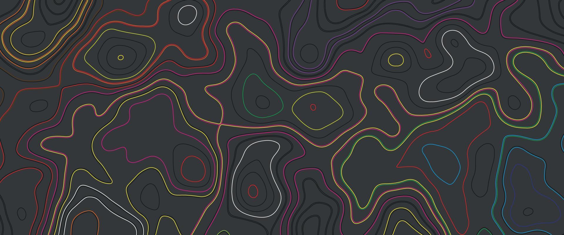 Topographic multicolored linear background. Abstraction with place for text. Map line of topography. Vector abstract topographic map concept, Topographic multicolored linear background with copy space