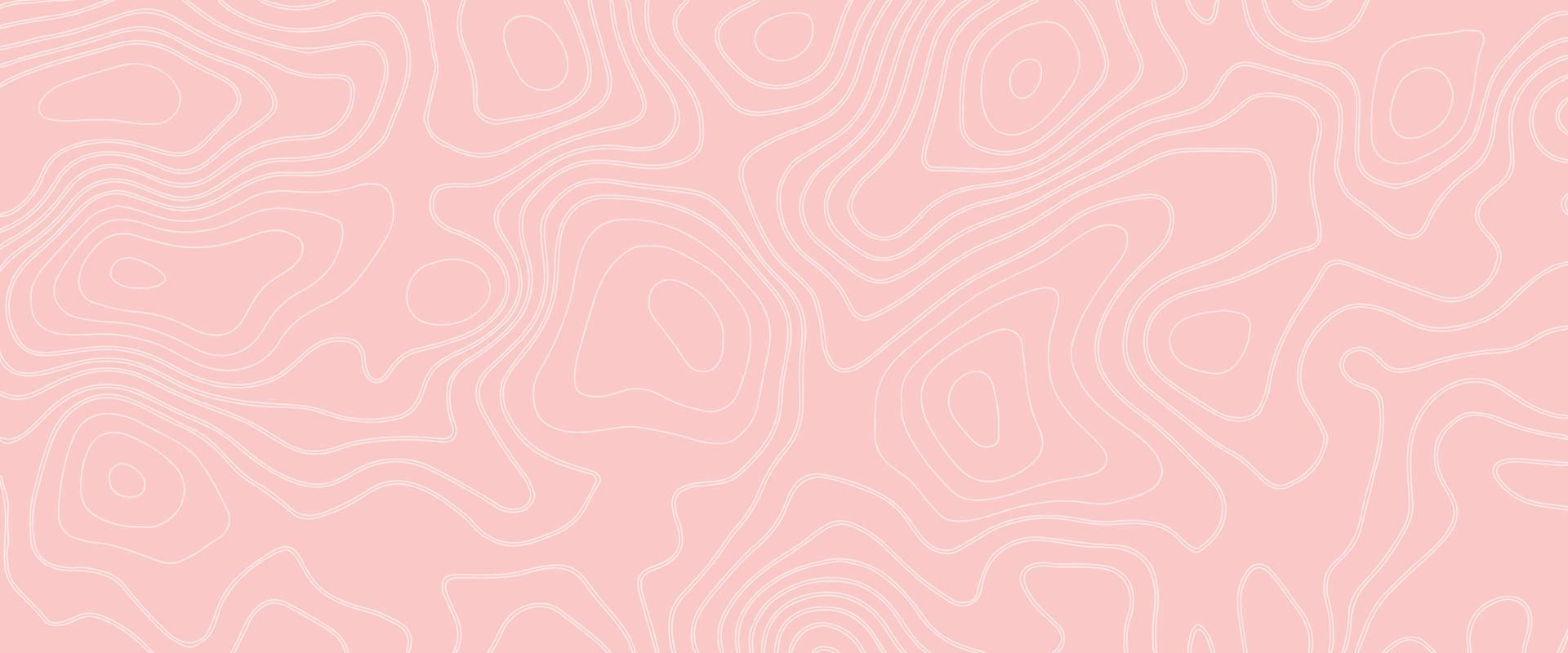 Pink, white topographic map. Abstract background with lines and circles. Abstraction with place for text. Map line of topography. Topographic multicolored linear background with copy space vector