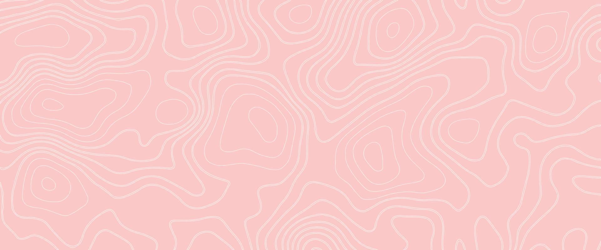 Pink, white topographic map. Abstract background with lines and circles. Abstraction with place for text. Map line of topography. Topographic multicolored linear background with copy space vector