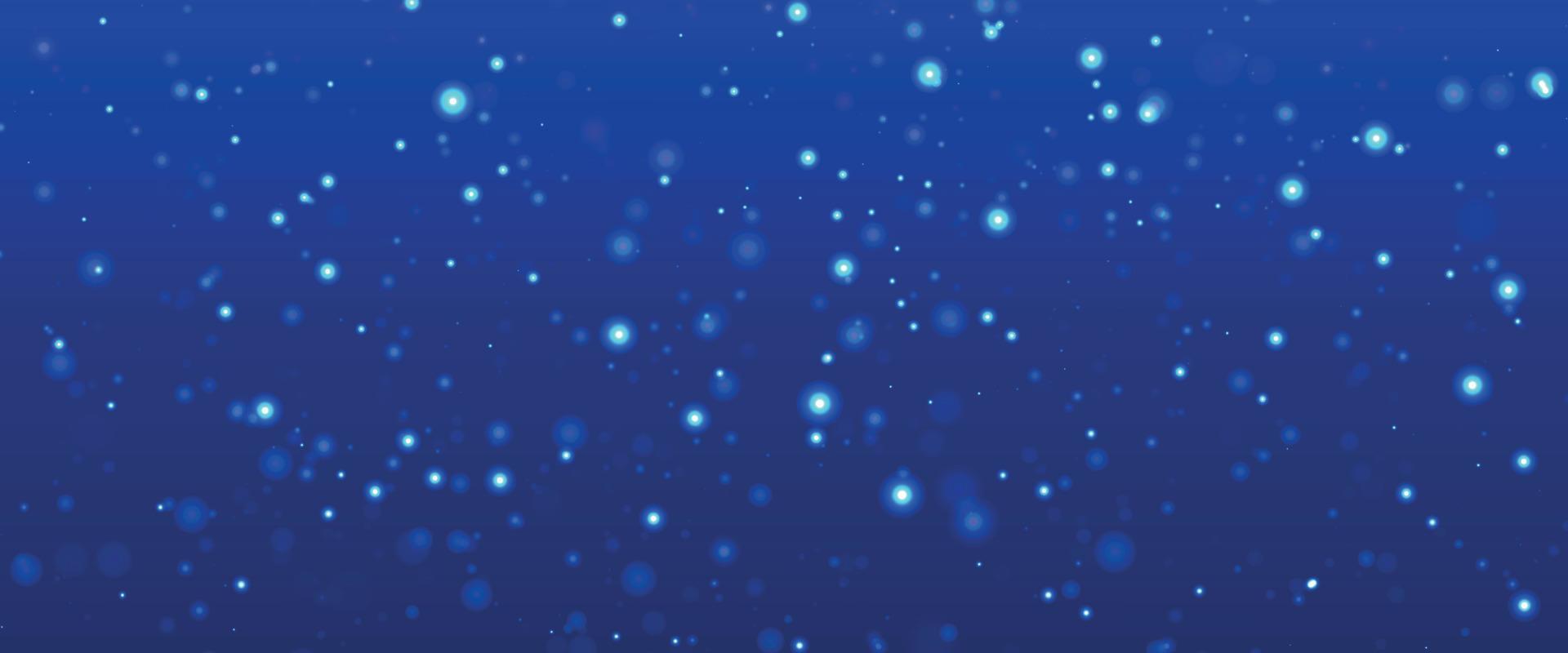 Colorful background blurry snow. Bokeh background with snowflake. Winter glittering snowflakes swirl bokeh background, backdrop with sparkling blue stars. Snowflake winter season. vector