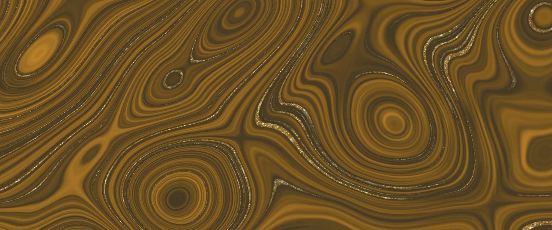 fondo licuado de lujo dorado. textura líquida colorida con brillo dorado y marrón. textura de mármol. hermoso dibujo con los divorcios y lineas onduladas en tonos grises. superficie metálica dorada. vector