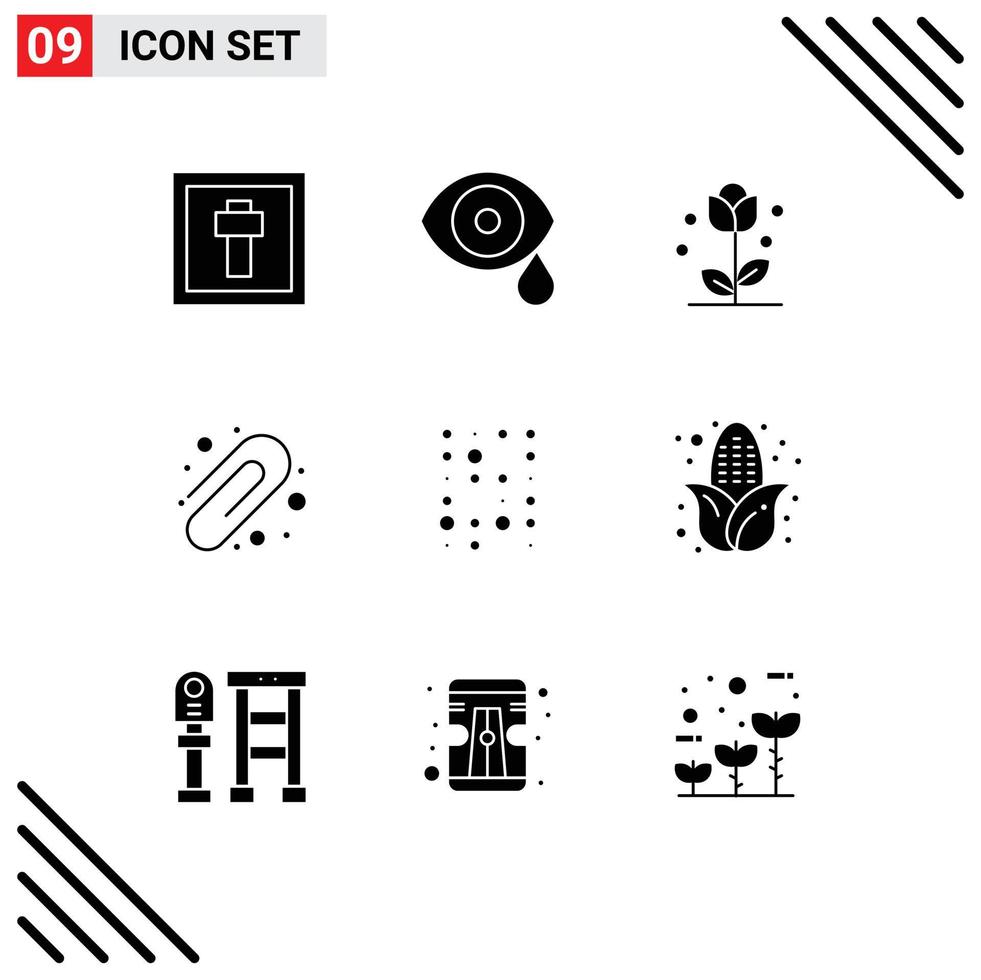 9 Solid Glyph concept for Websites Mobile and Apps unstructure education drops back to school nature Editable Vector Design Elements