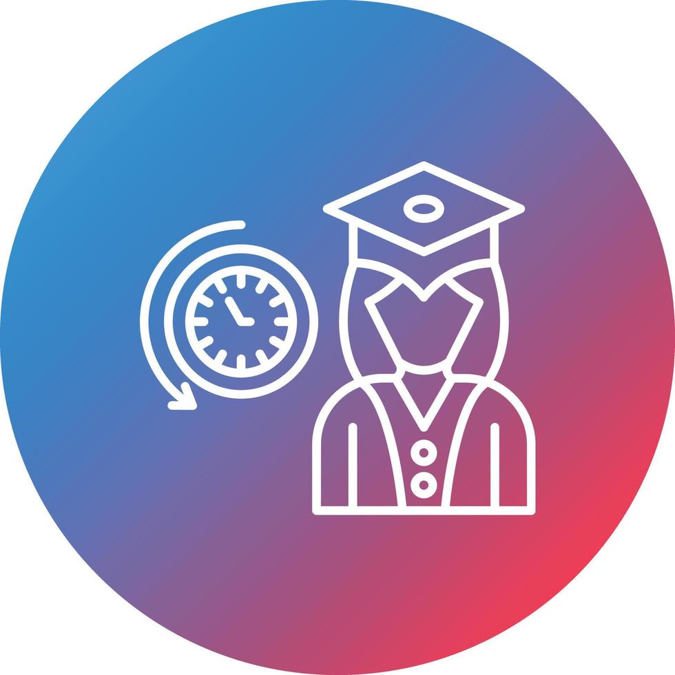 Part Time Student Line Gradient Circle Background Icon vector