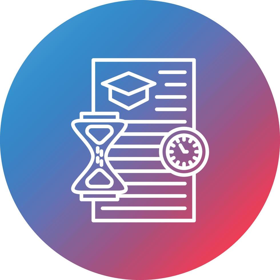 Deadlines Line Gradient Circle Background Icon vector