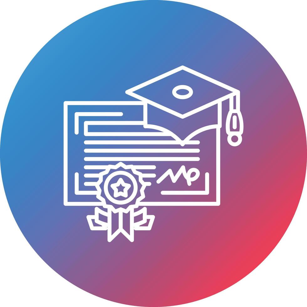 Valedictorian Line Gradient Circle Background Icon vector