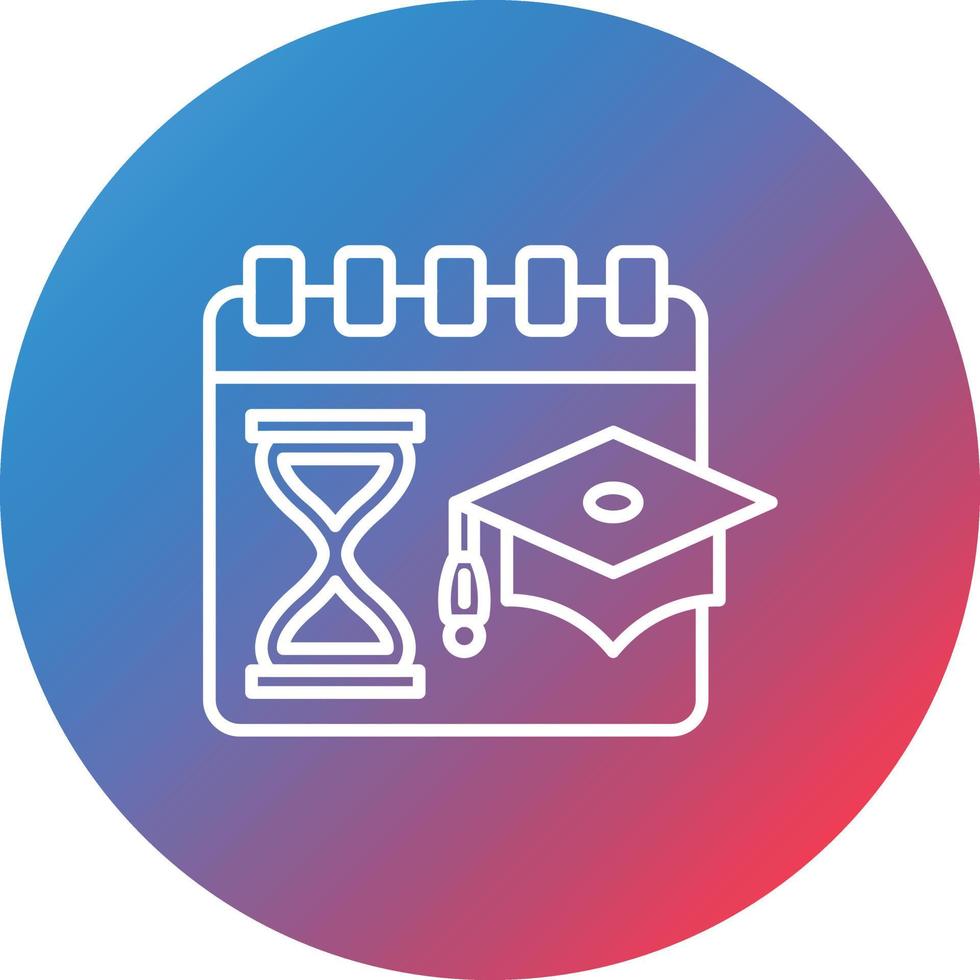 año sabático línea gradiente círculo fondo icono vector