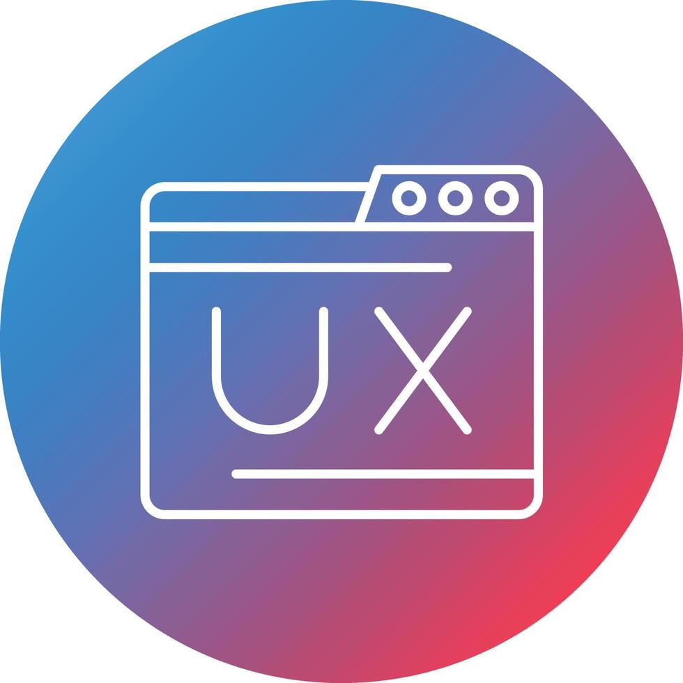 Ux Line Gradient Circle Background Icon vector