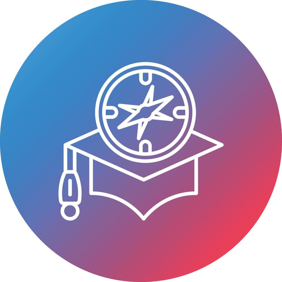 Orientation Line Gradient Circle Background Icon vector