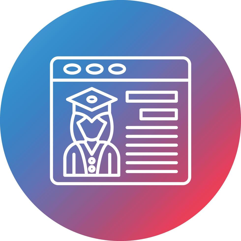 estudiante portal línea gradiente círculo fondo icono vector