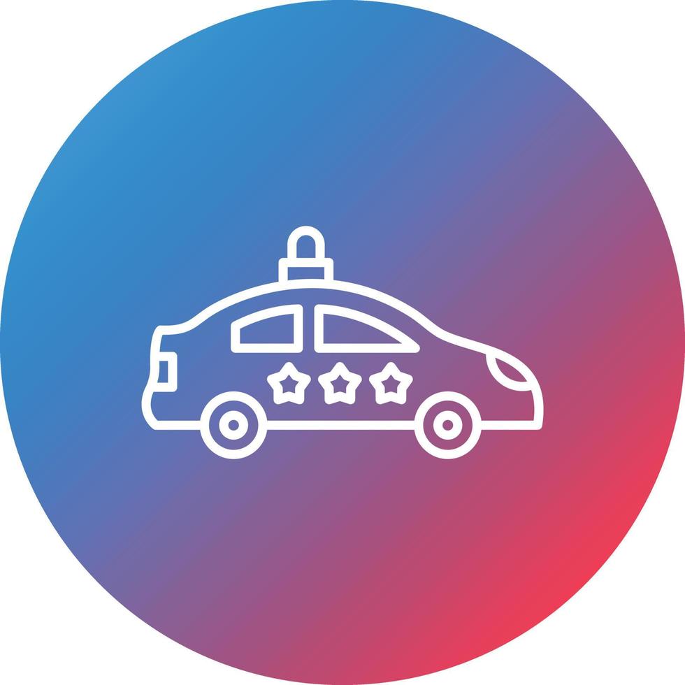 Police Car Line Gradient Circle Background Icon vector