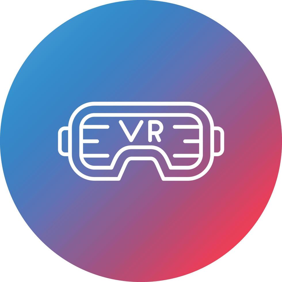 Vr Line Gradient Circle Background Icon vector