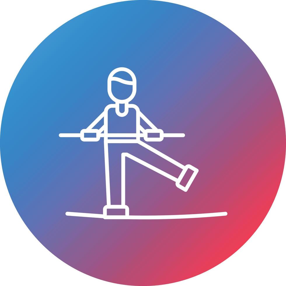 Tightrope Walker Line Gradient Circle Background Icon vector