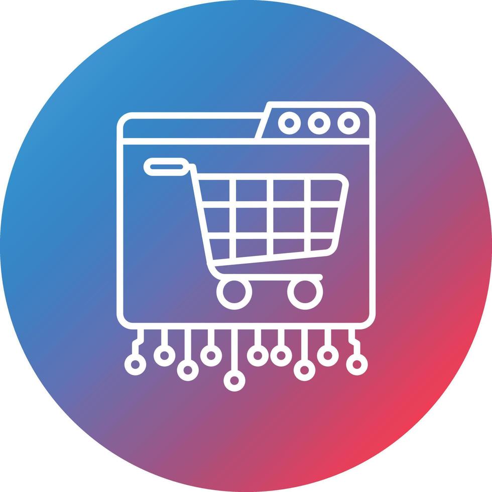 Ecommerce Platform Development Line Gradient Circle Background Icon vector