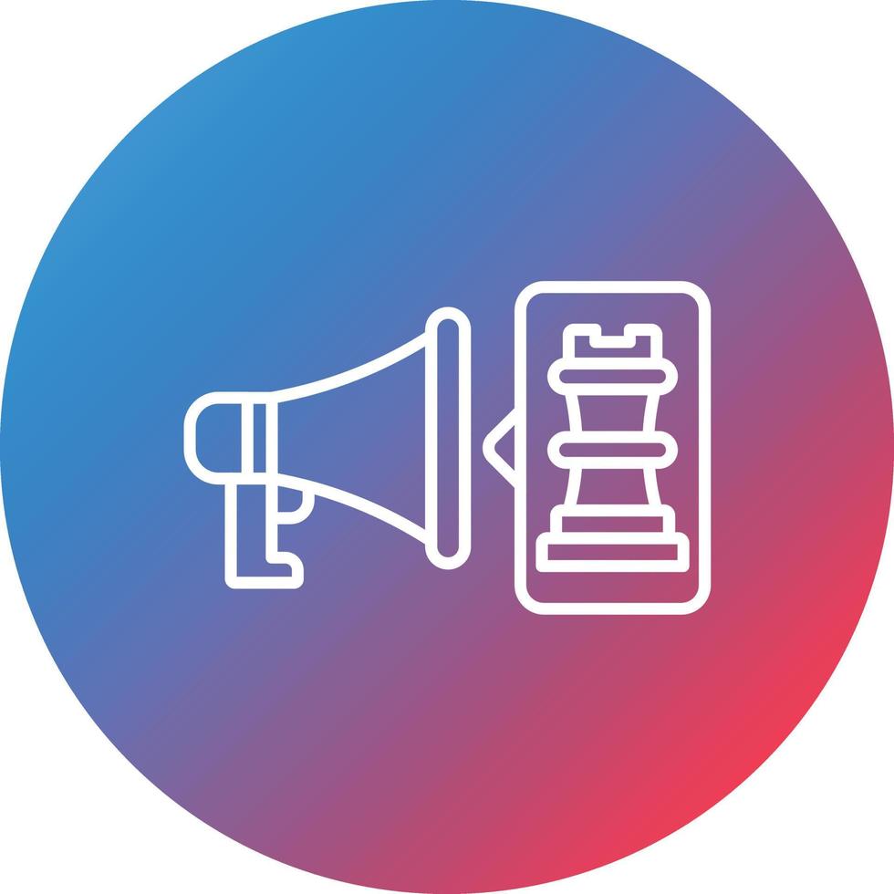 Social Strategy Line Gradient Circle Background Icon vector