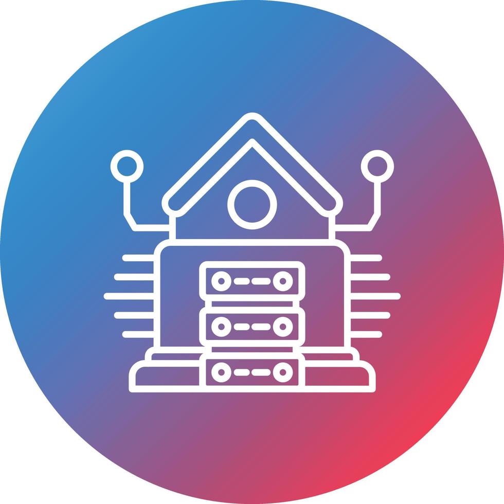 Marketing Data Warehouse Line Gradient Circle Background Icon vector