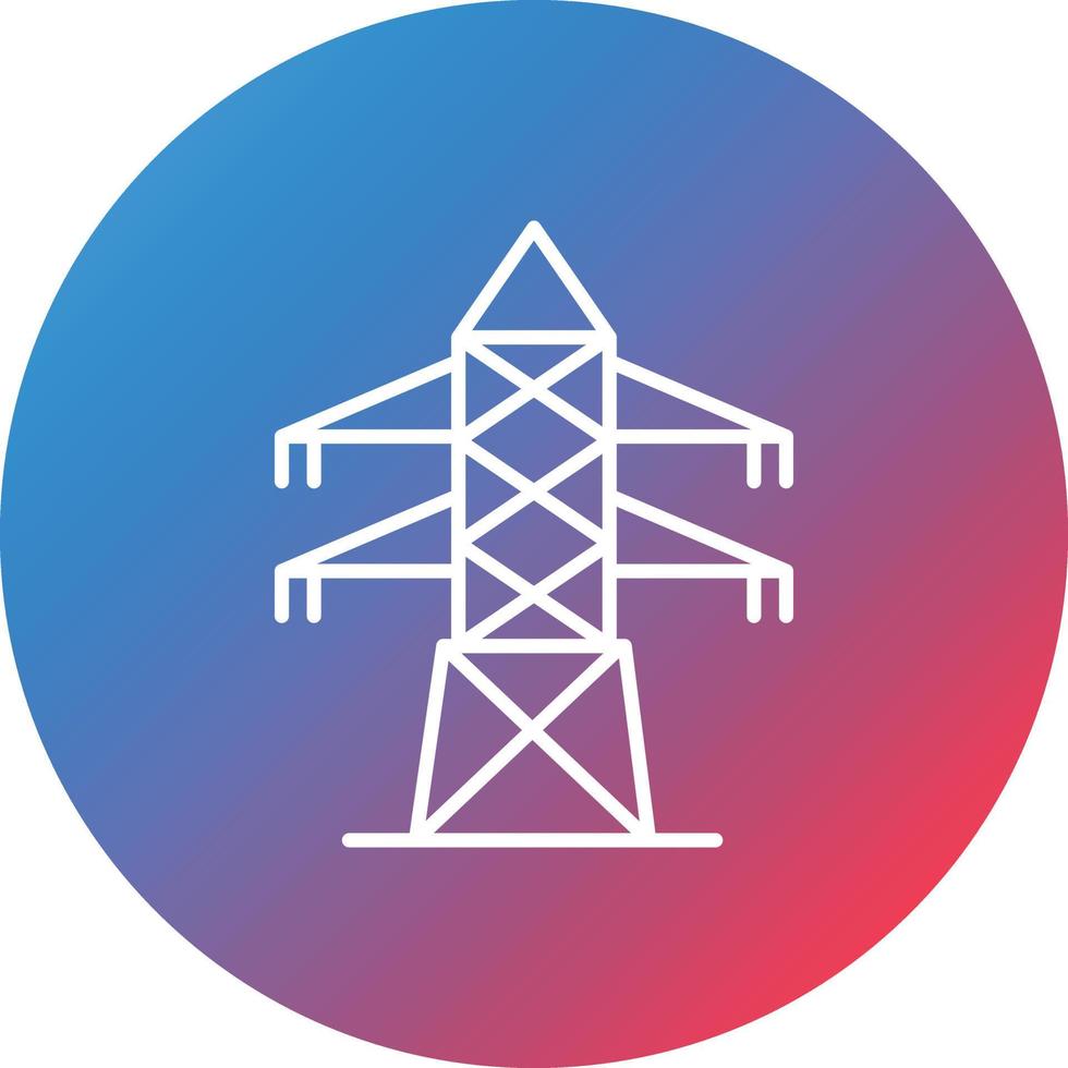 Electric Tower Line Gradient Circle Background Icon vector