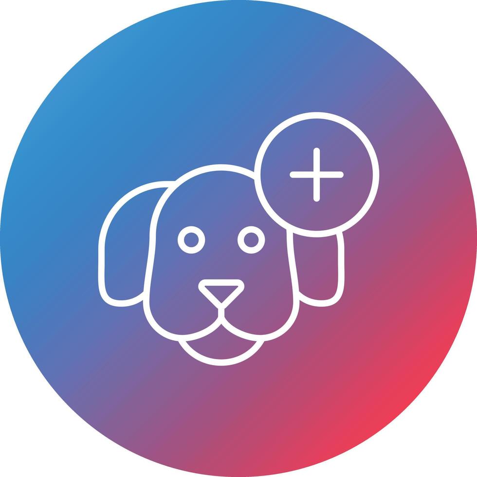 Service Dog Line Gradient Circle Background Icon vector