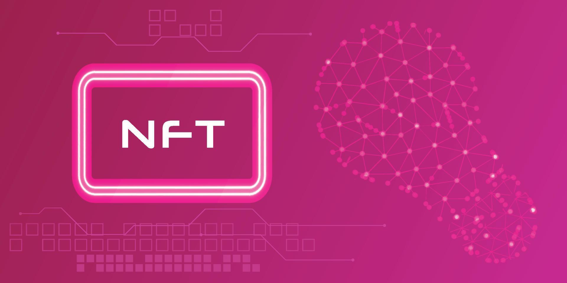 Dark pink NFT wallpaper with connected dot bulb vector