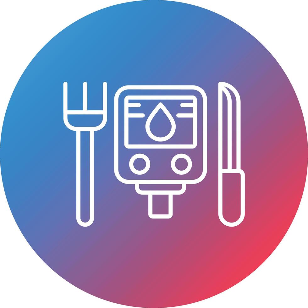 Diabetic Diet Line Gradient Circle Background Icon vector