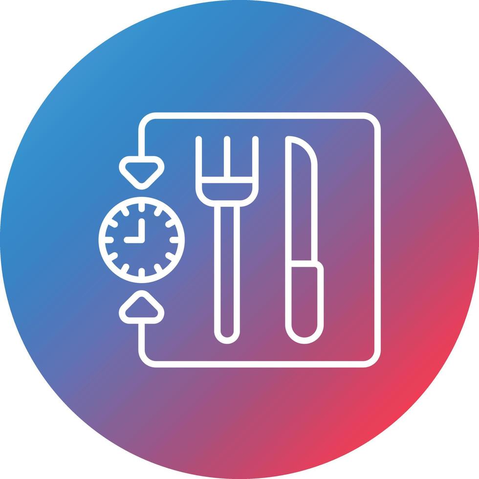 Intermittent Fasting Line Gradient Circle Background Icon vector