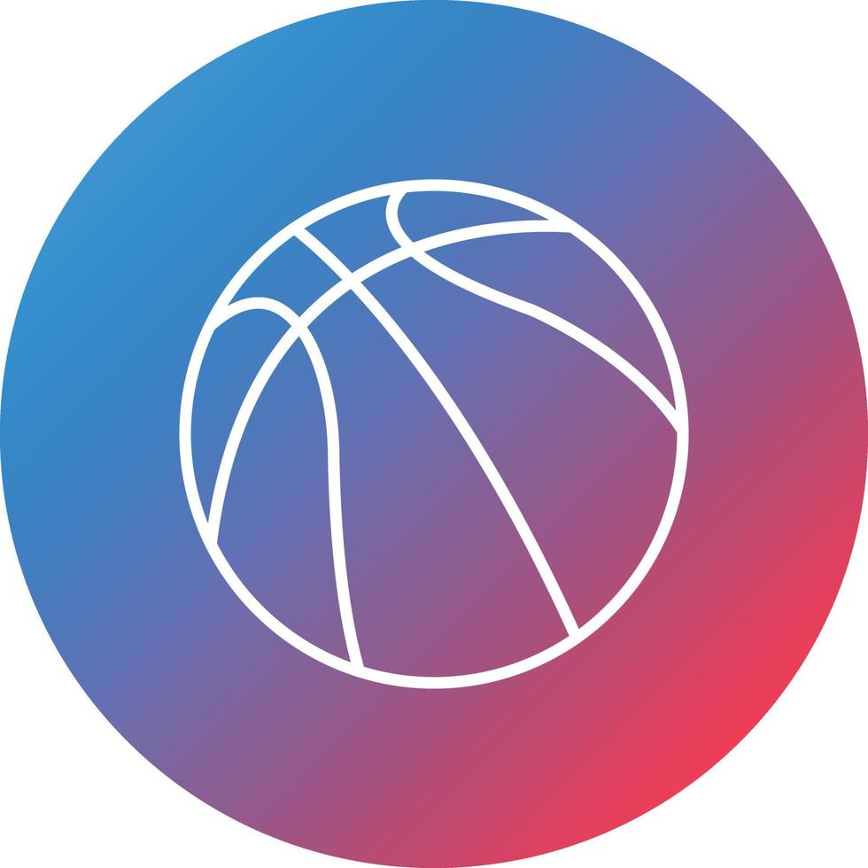 icono de fondo de círculo degradado de línea de baloncesto vector