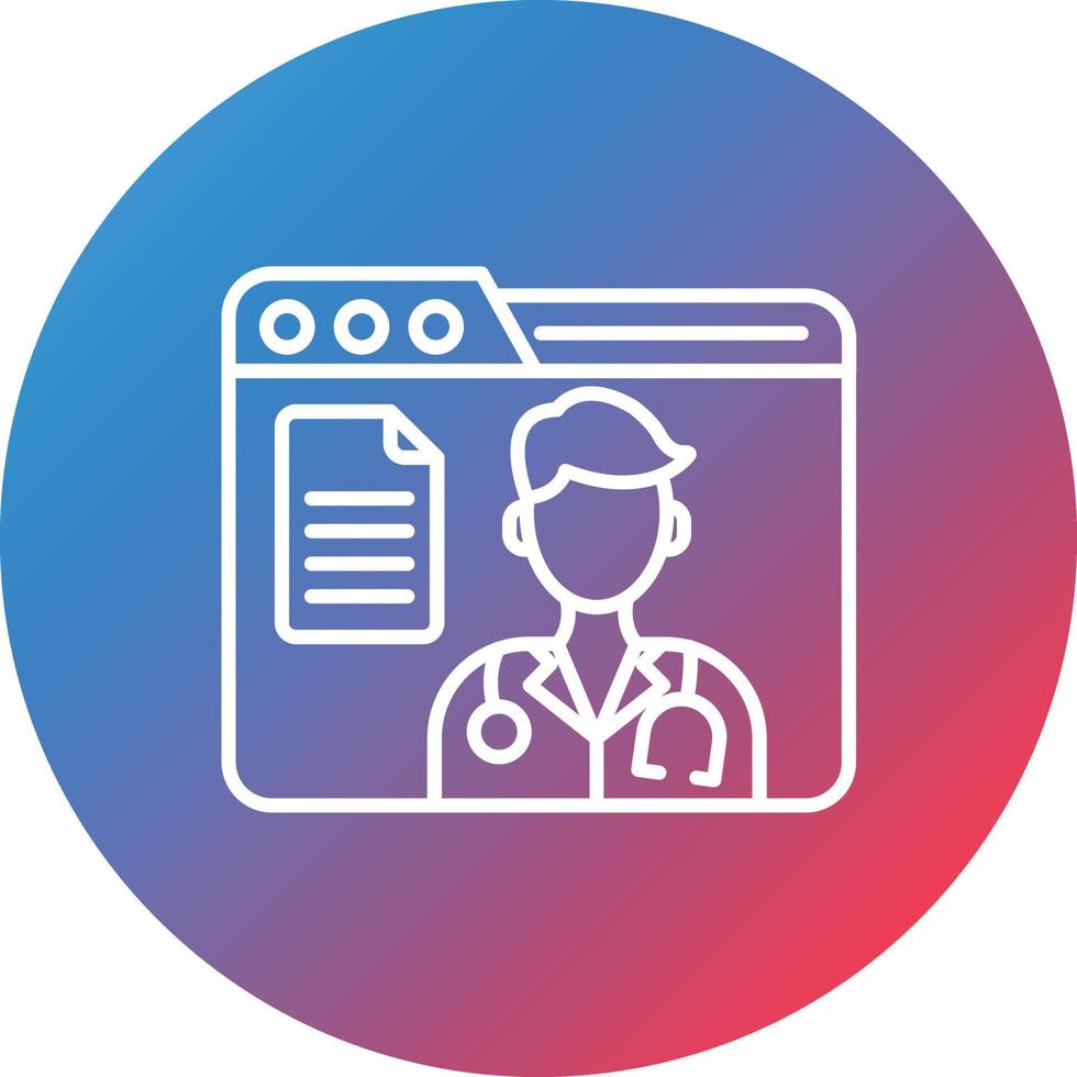 Documentation Portal Line Gradient Circle Background Icon vector