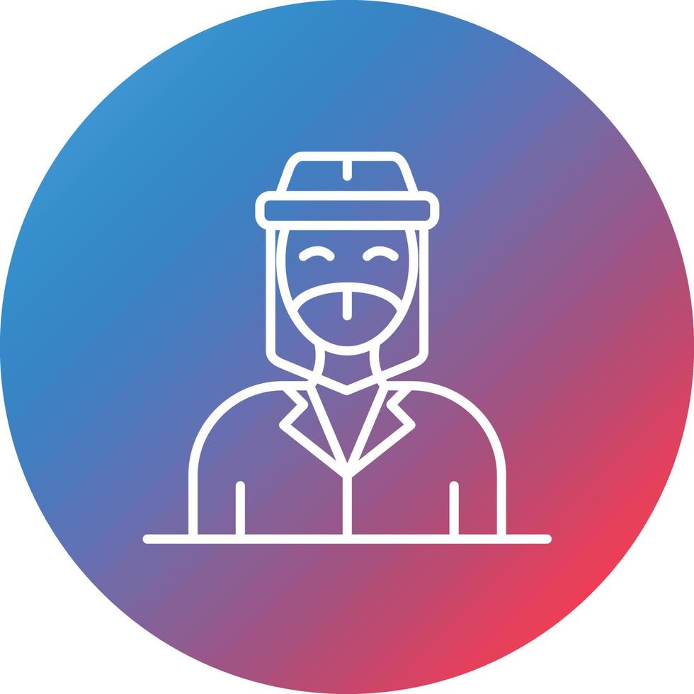 Face Shield Line Gradient Circle Background Icon vector