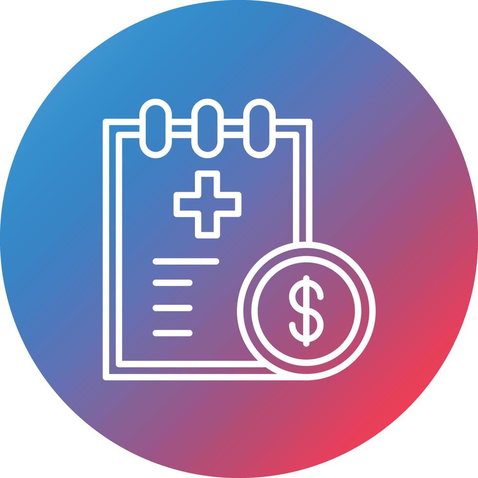 Health Insurance Deductible Line Gradient Circle Background Icon vector