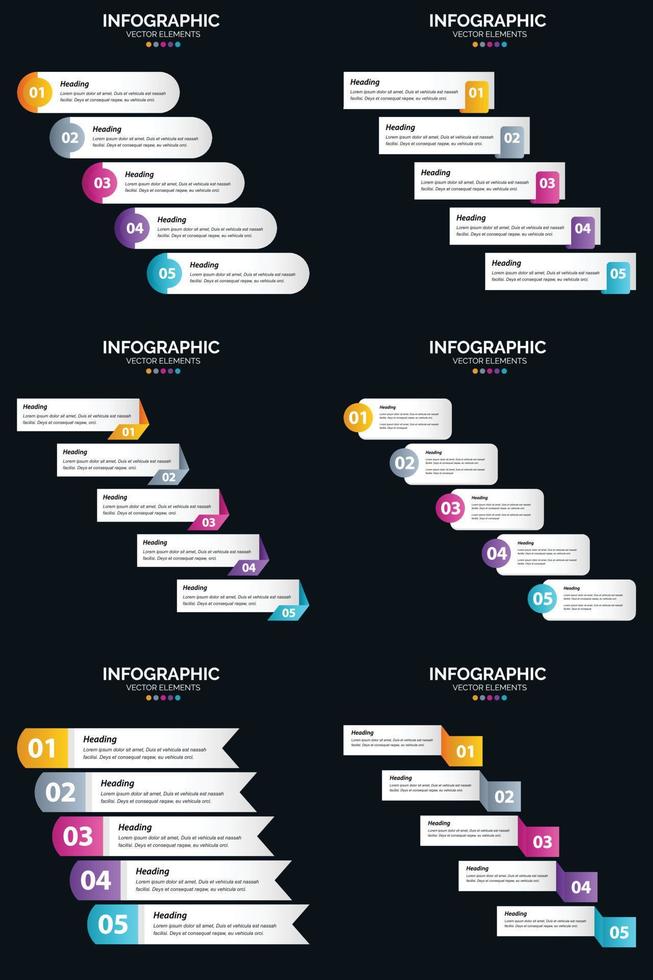 agregue un toque profesional a su presentación comercial con infografías vectoriales vector