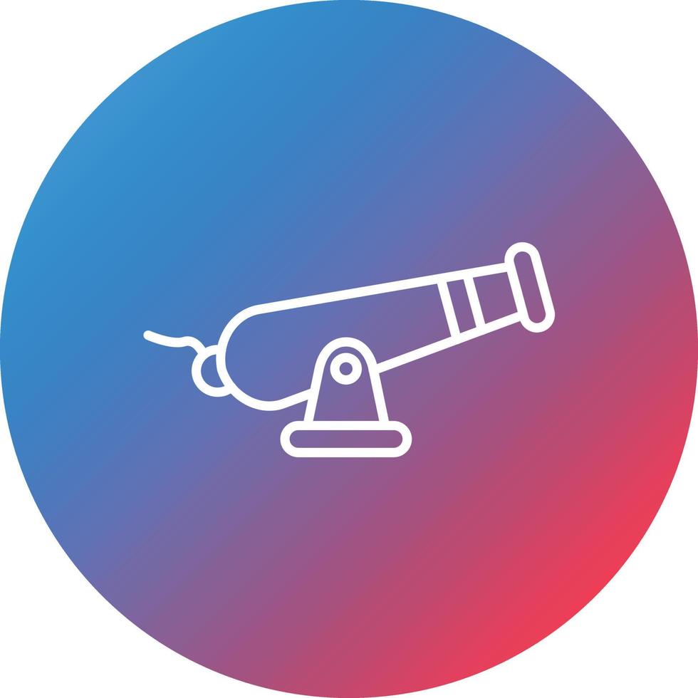 Cannon Line Gradient Circle Background Icon vector