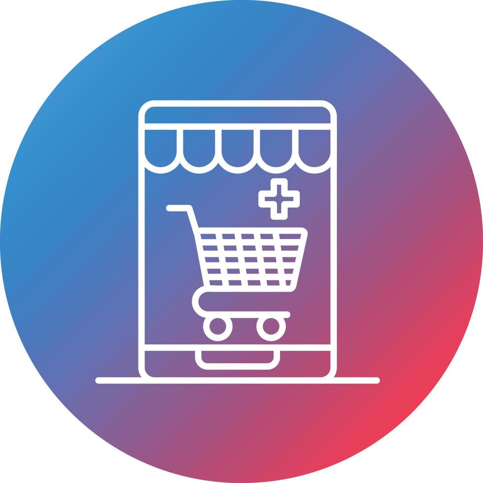 Personalized Web Store Line Gradient Circle Background Icon vector