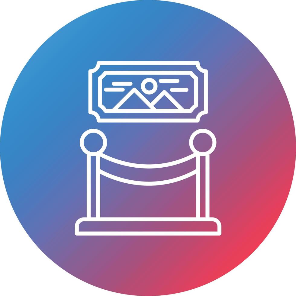 Exhibition Line Gradient Circle Background Icon vector