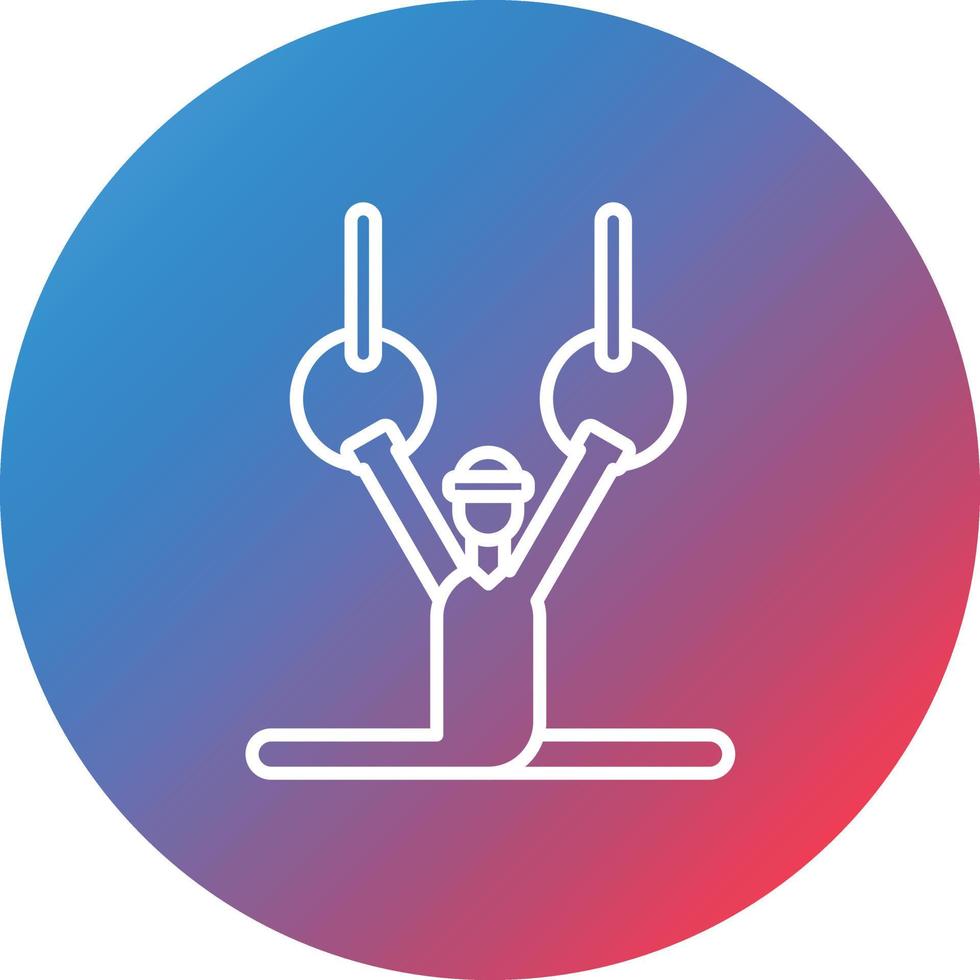 Gymnast Line Gradient Circle Background Icon vector