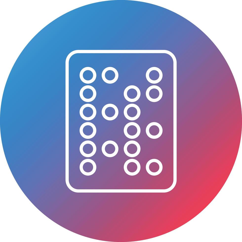 Braille Text Line Gradient Circle Background Icon vector