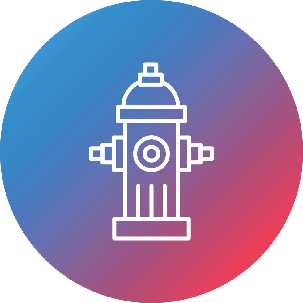 Hydrant Line Gradient Circle Background Icon vector