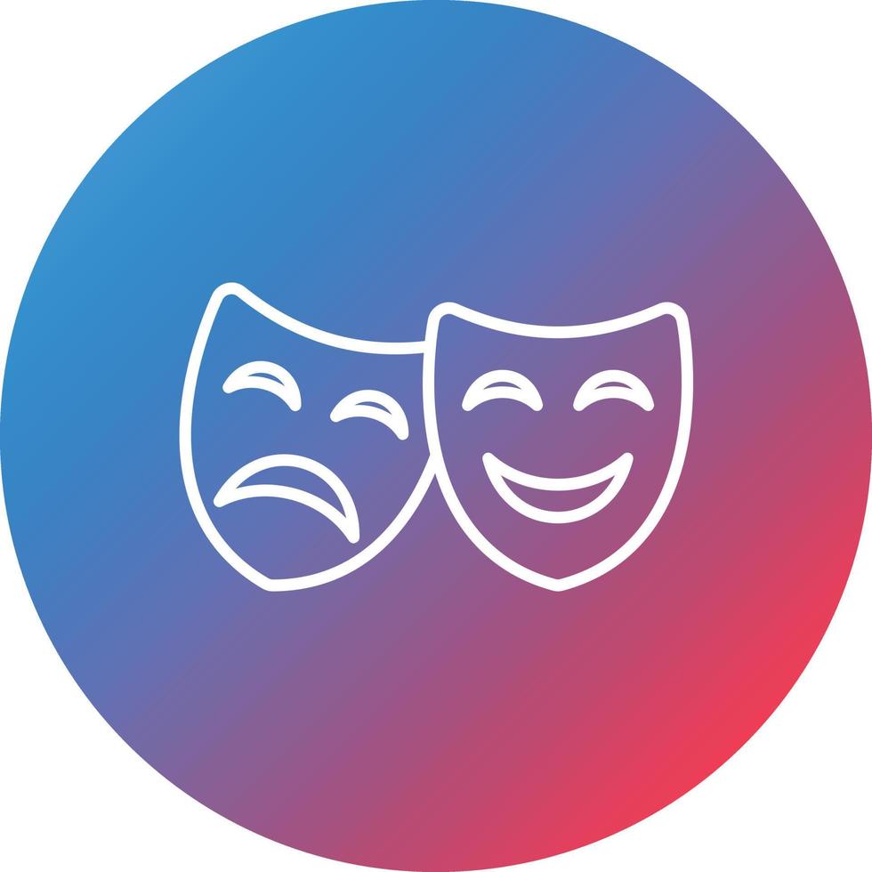 Opera Mask Line Gradient Circle Background Icon vector