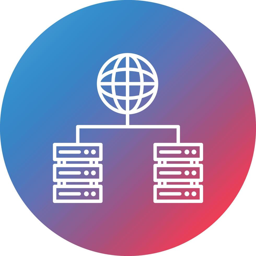 Web Hosting Line Gradient Circle Background Icon vector