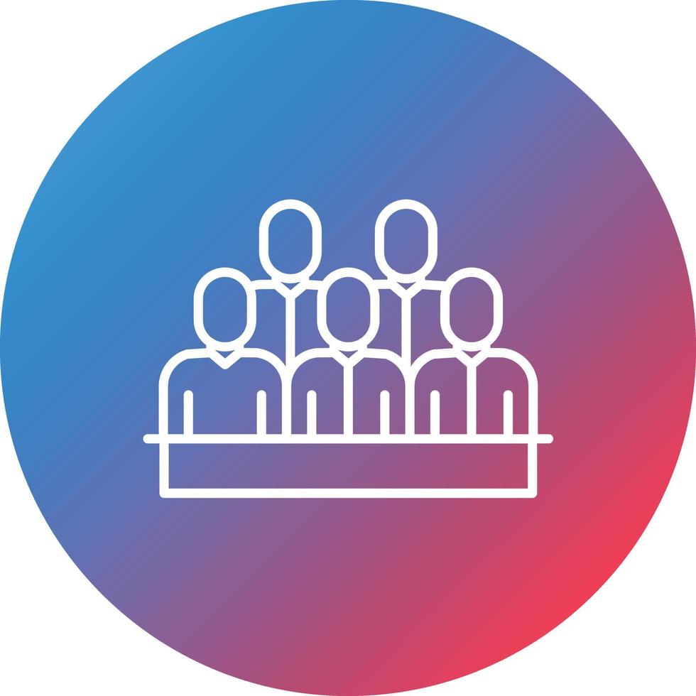 Spectator Line Gradient Circle Background Icon vector