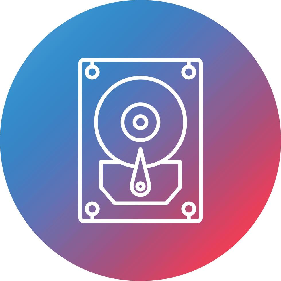 Hard Disk Line Gradient Circle Background Icon vector