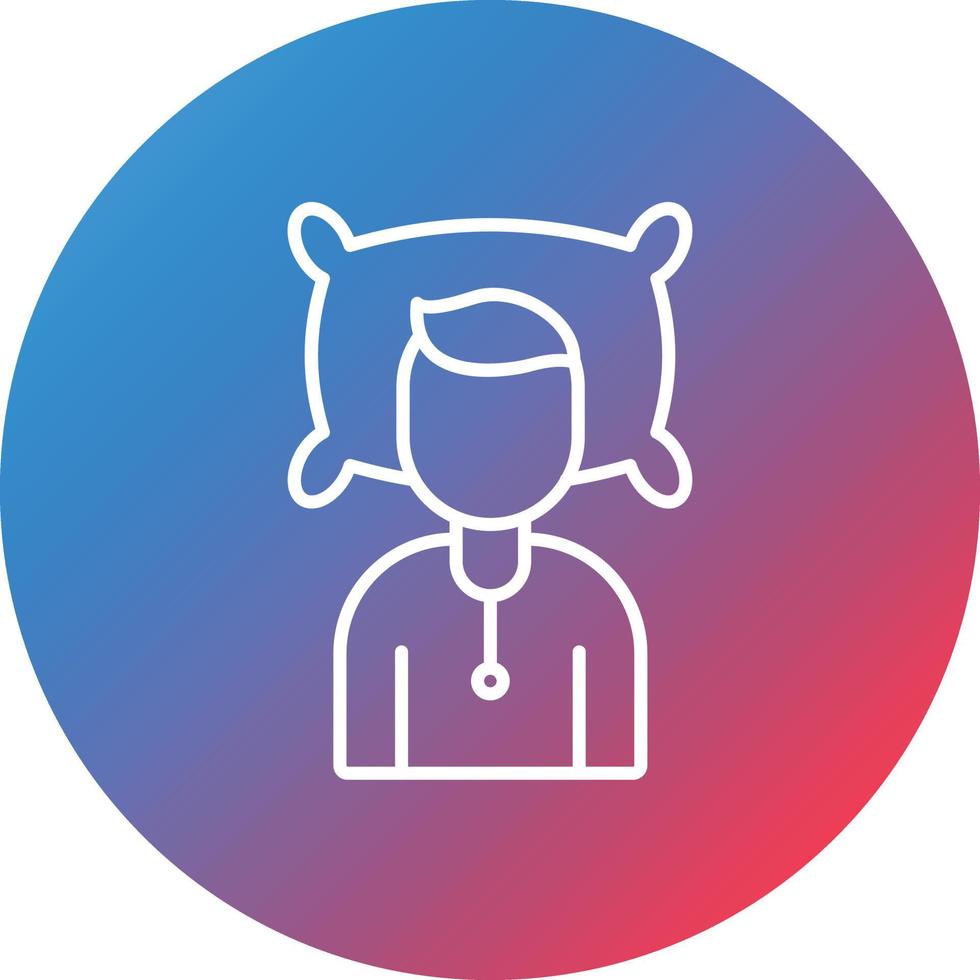 Bedridden Line Gradient Circle Background Icon vector